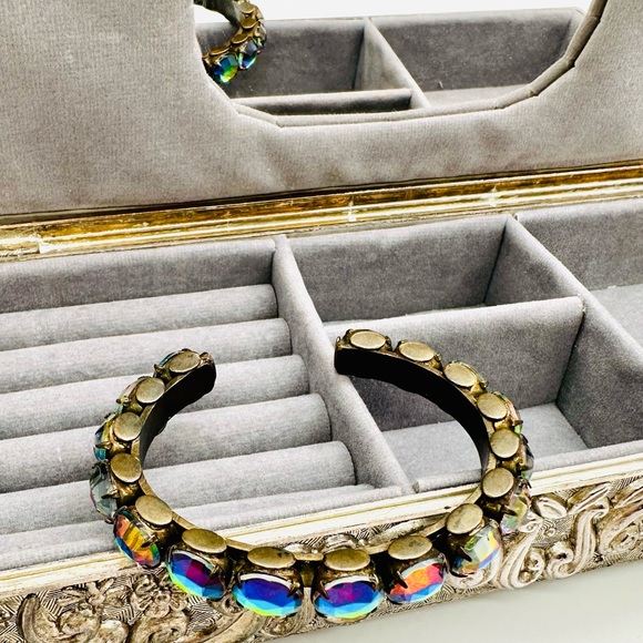 Vintage Rare heliotrope Sorrelli Crystal Cuff Bracelet - Picture 8 of 17